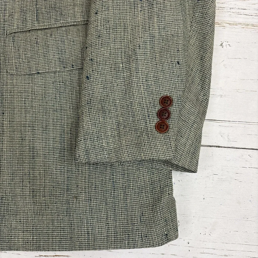 Orvis Blazer Sport Coat Mens 46R Gray Silk Tweed Check Classic Fit Lined